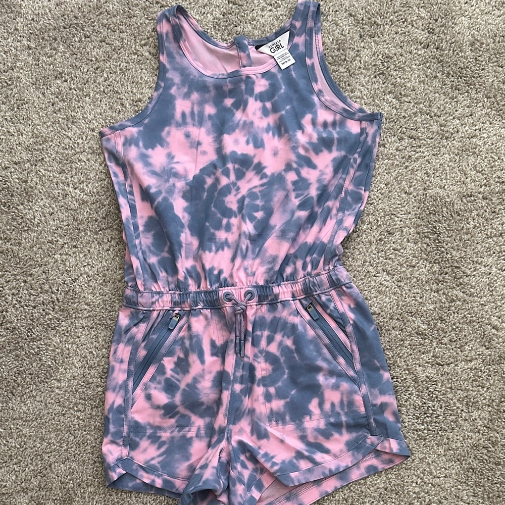 Athleta Pink and Blue Tie-Dye Romper